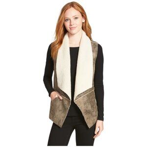 Jack by BB Dakota Medium Brown Faux Suede Shearling Vest